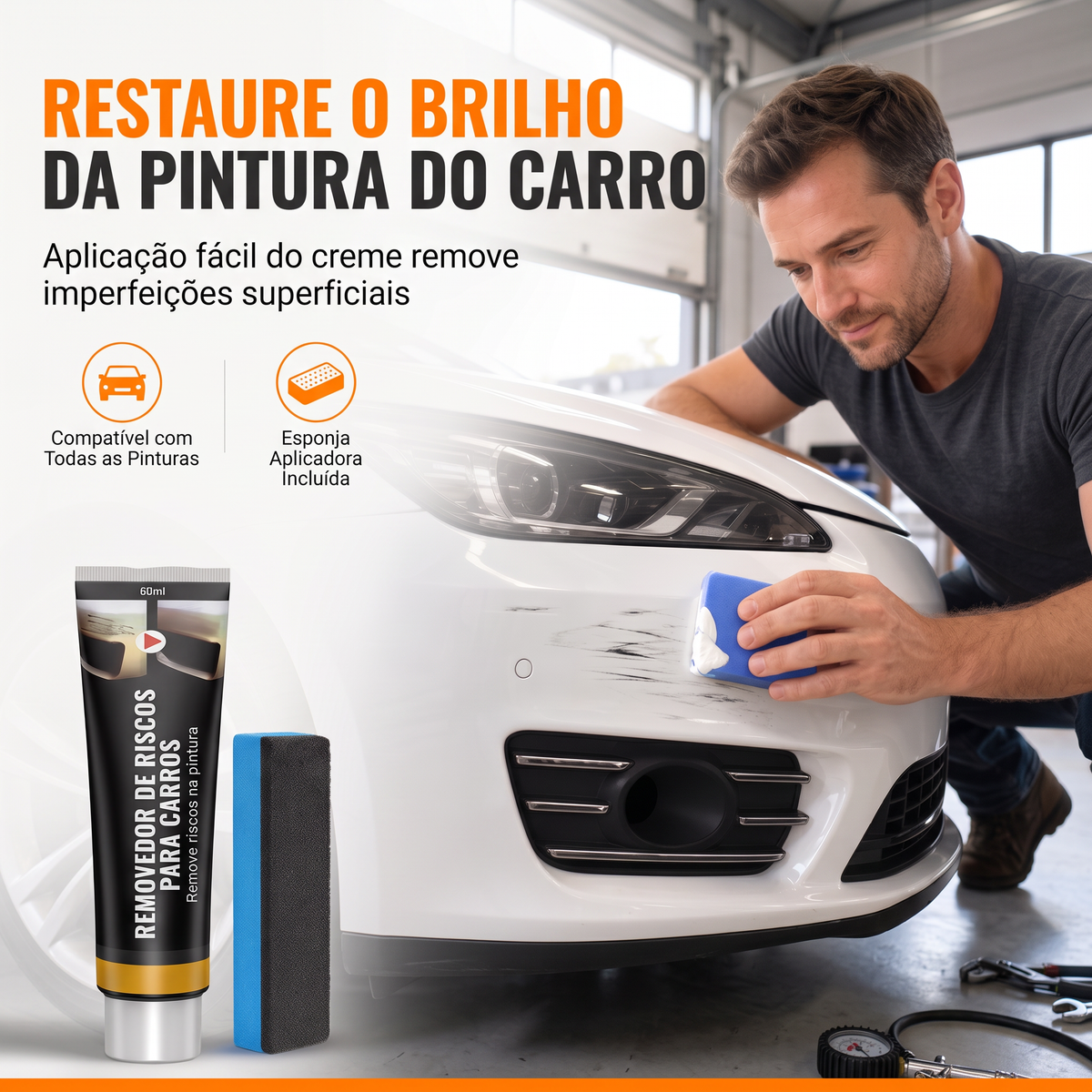 Polidor reparador de riscos para pintura automóvel – Devolva o brilho à carroçaria do seu carro