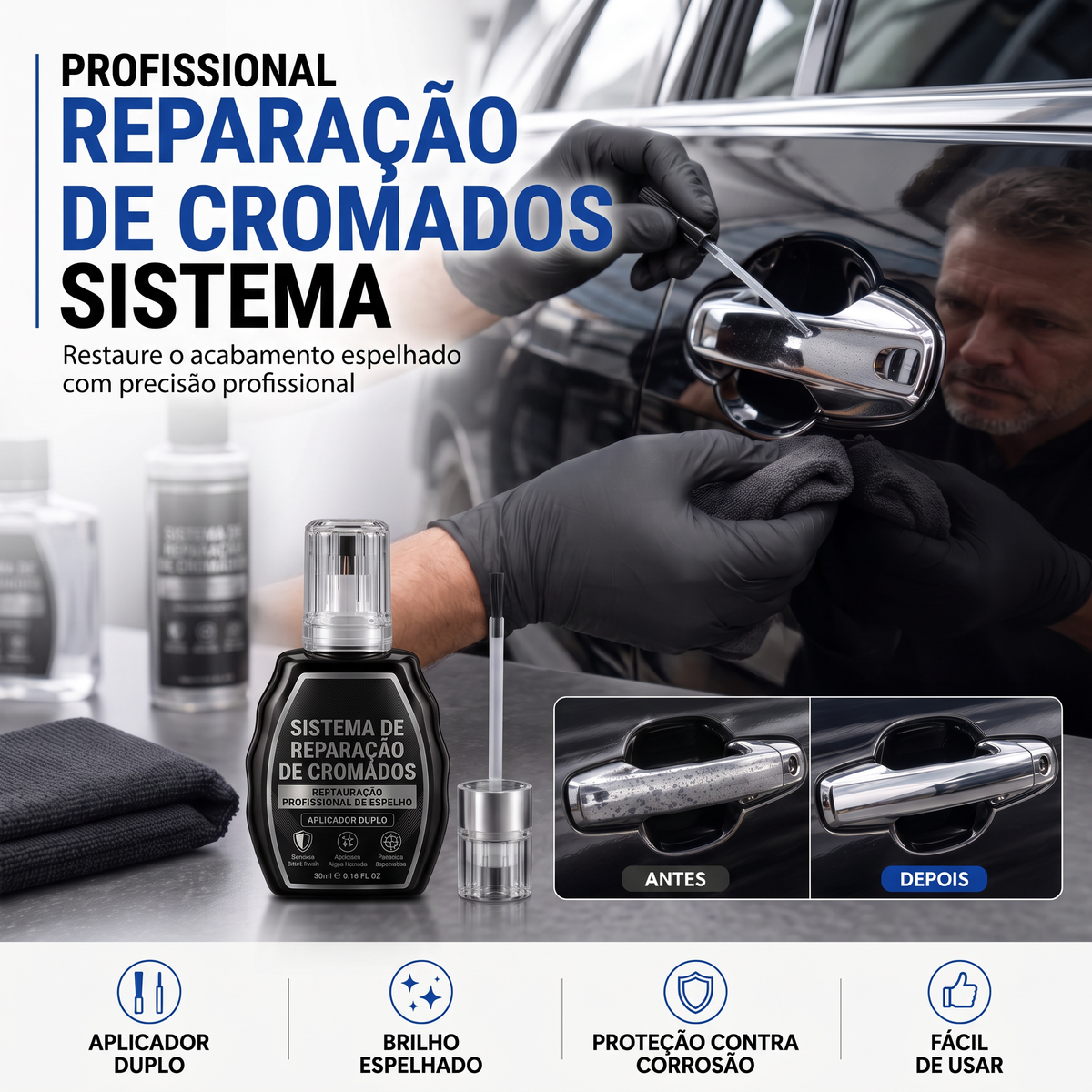 Caneta profissional para reparação de cromados