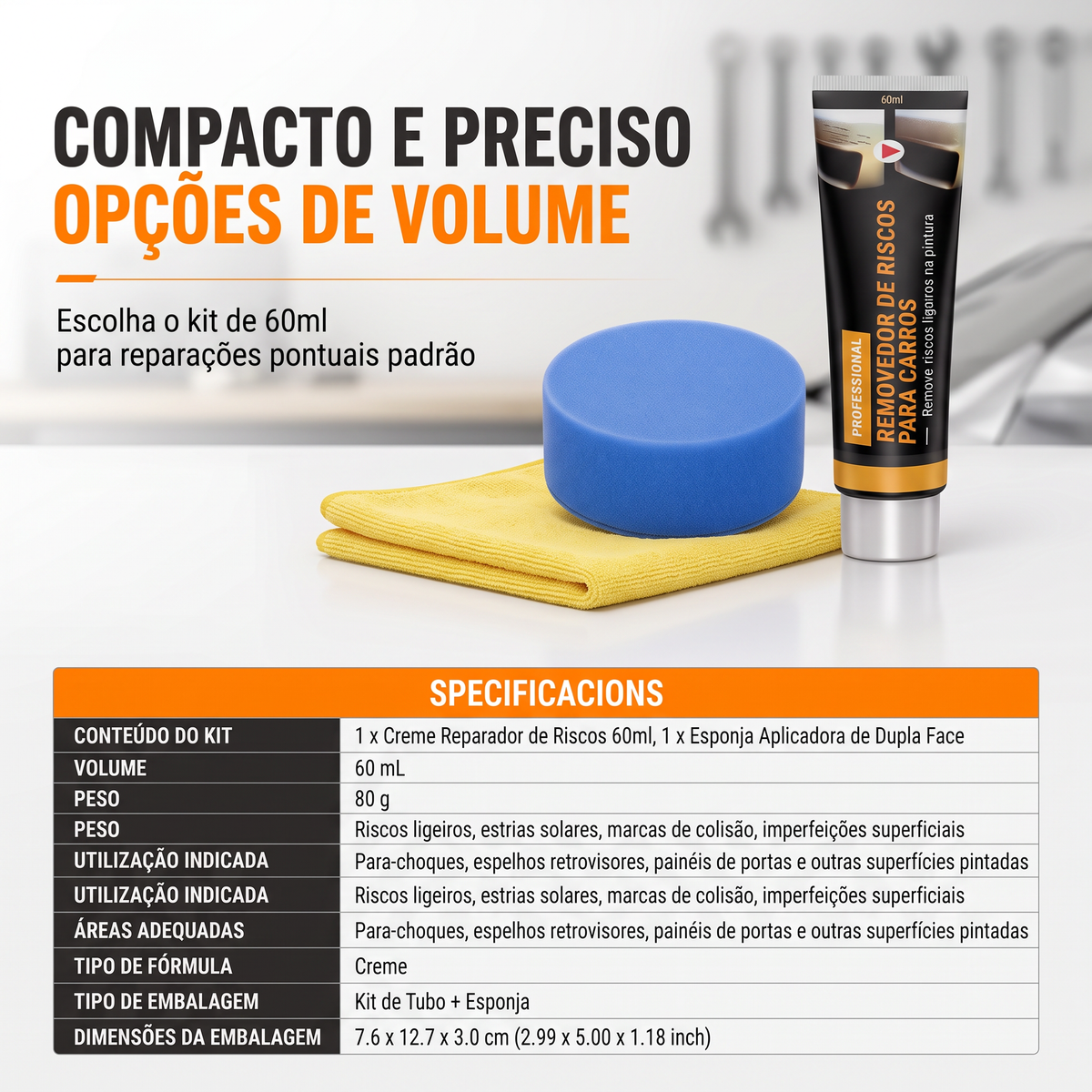Polidor reparador de riscos para pintura automóvel – Devolva o brilho à carroçaria do seu carro