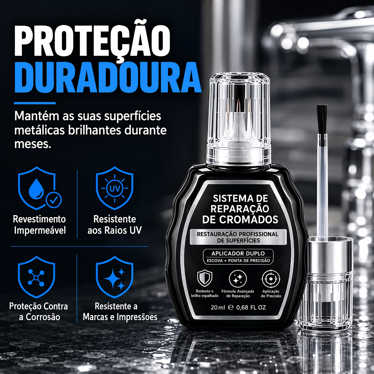 Caneta profissional para reparação de cromados