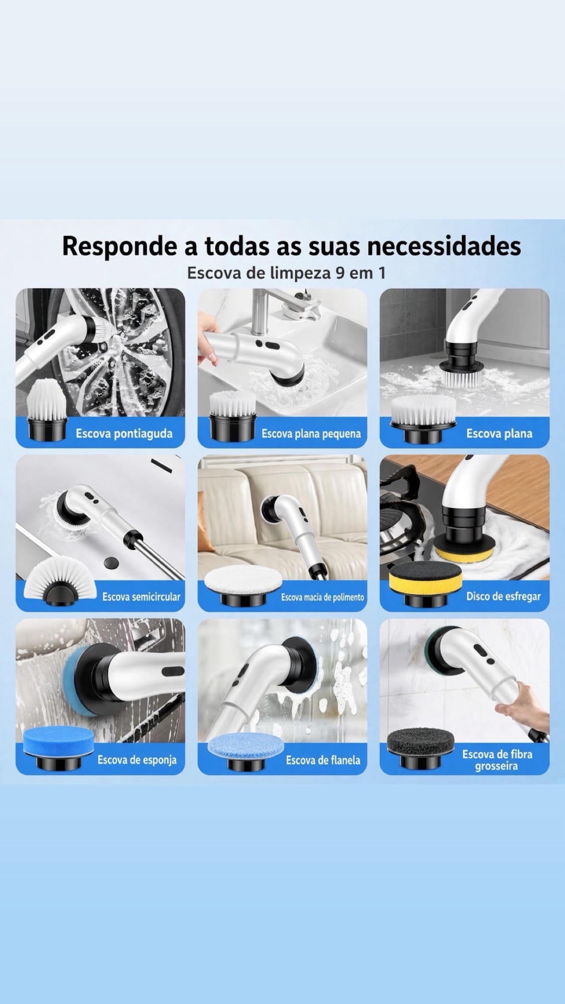 Escova elétrica multifunções
